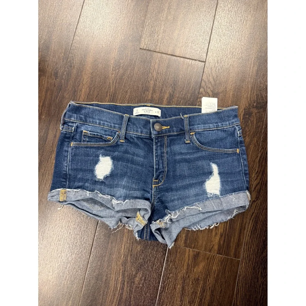 Abercrombie & Fitch Distressed mini Denim Shorts